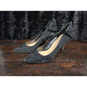 Vince Camuto Alexavia Black Suede Leather Pump With Bow/Sz. 10M